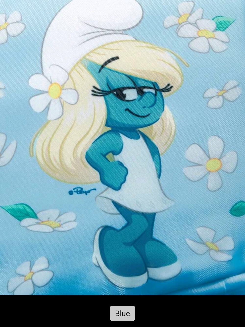 ποΈSmurfette Cosmetic Pouch - Light Blue Floral Print - Picture 2 of 8